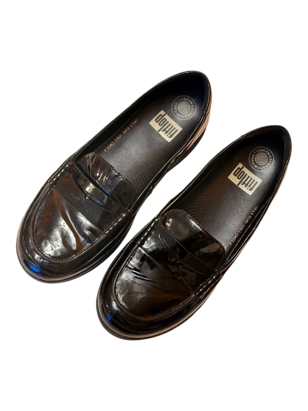 Fitflop Black Patent Leather  Slip-On Loafer